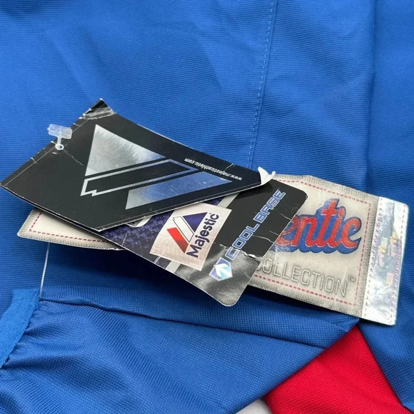 AUTHENTIC MAJESTIC Cool Base Chicago Cubs Windbreaker Size M 1/4 Zip  Blue - Picture 13 of 14